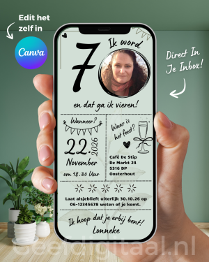 Uitnodiging 70 Jaar Groen – Canva Link Voor E-Card