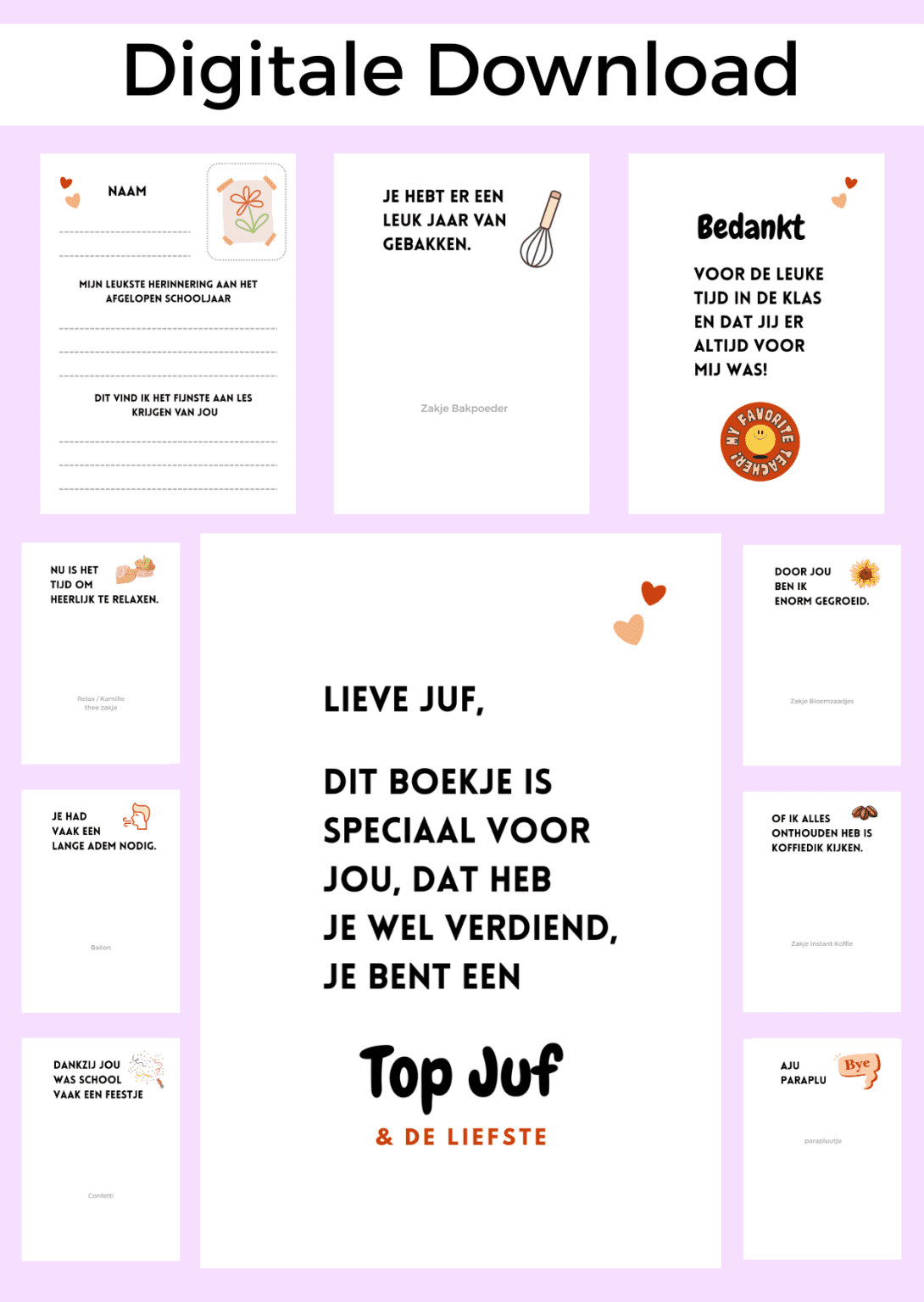 Bonboekjes, printbaar bestand om te geven met cadeaubonnen