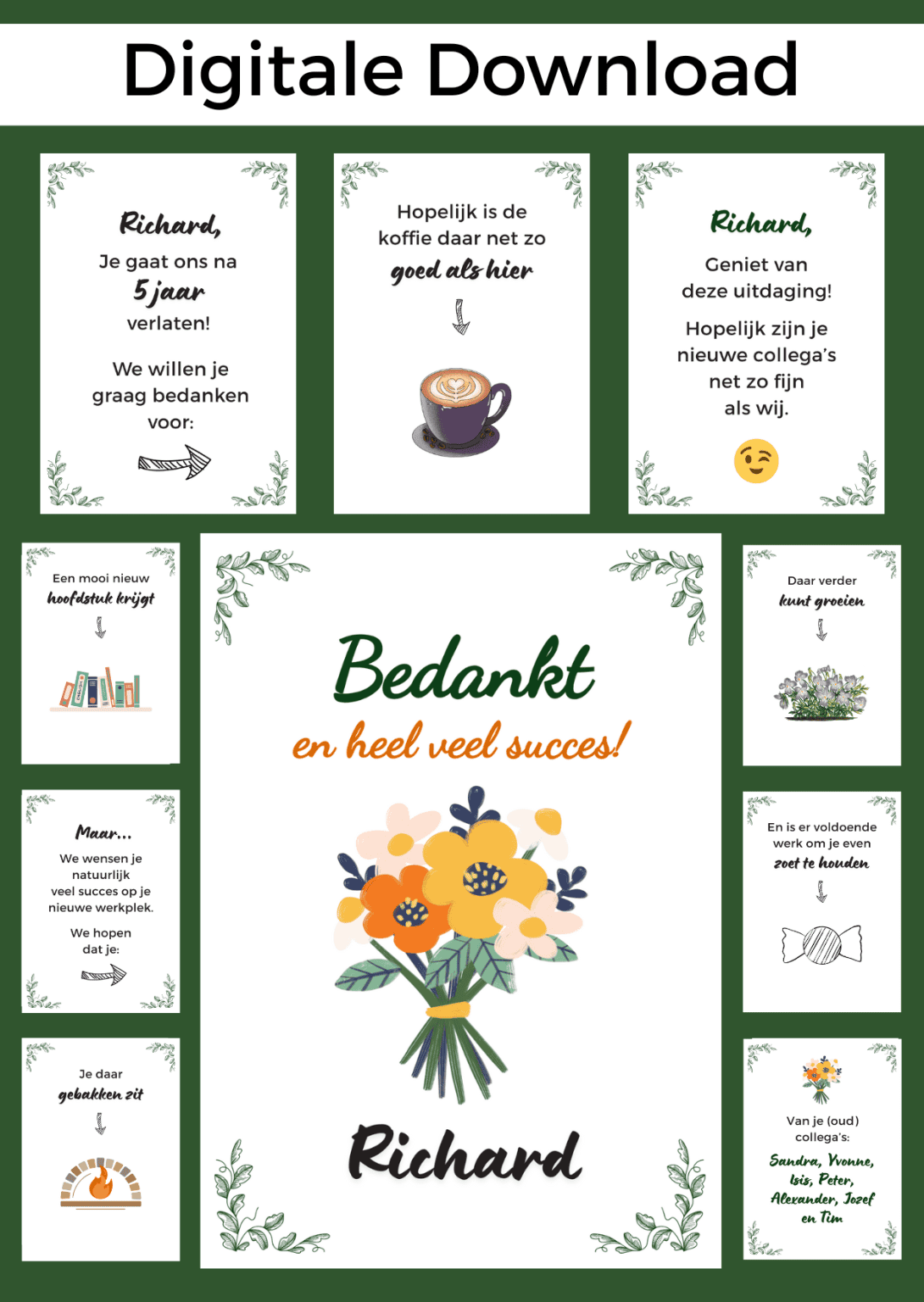 Bonboekjes, printbaar bestand om te geven met cadeaubonnen