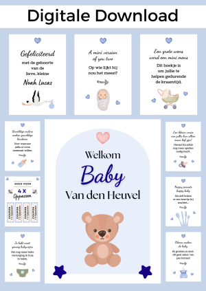 Geboorte Jongen Bonboekje – PDF en Canva Sjabloon