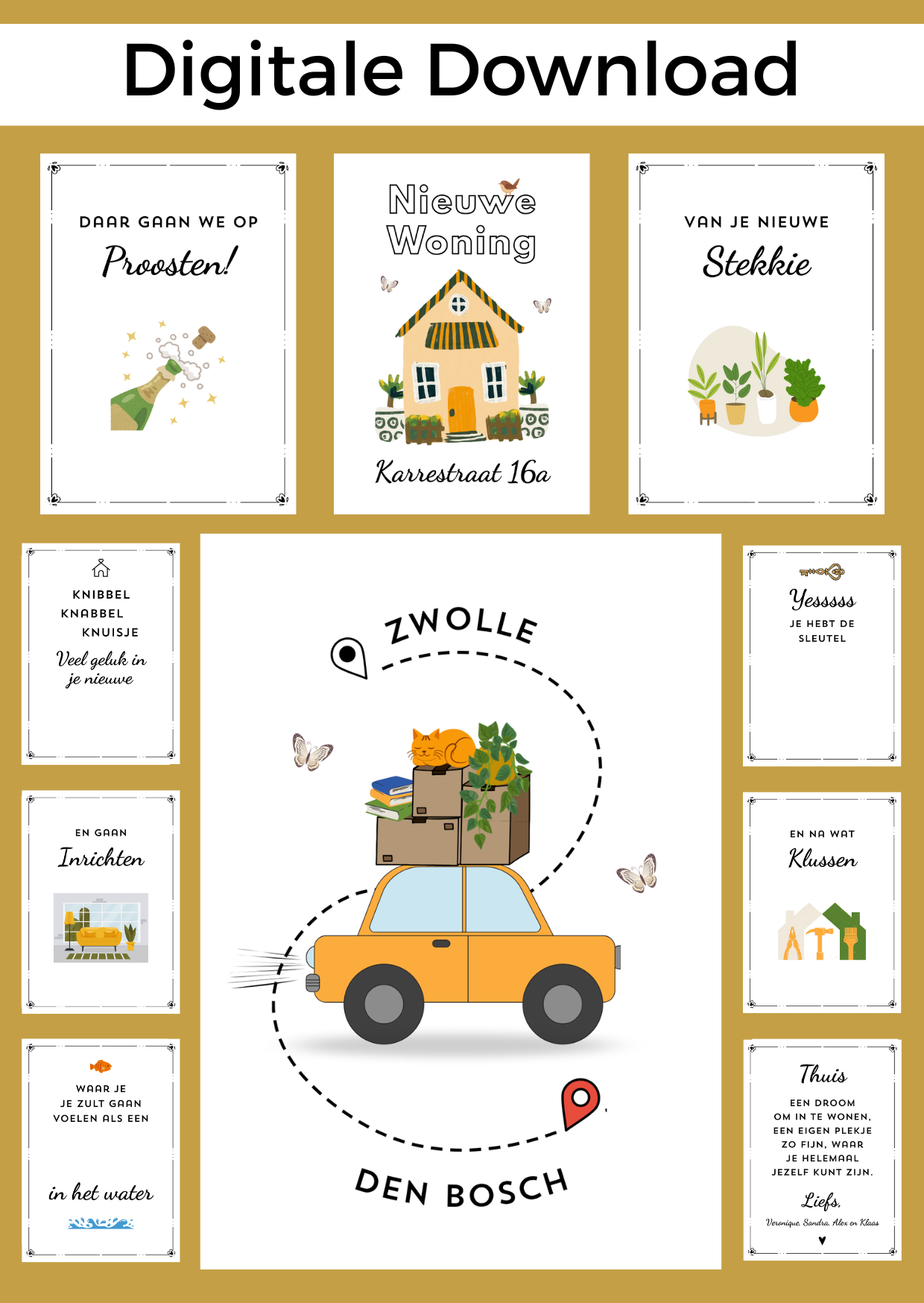 Bonboekje voor als je kind of goede vriend gaat verhuizen. Een printbaar bestand, wat je zelf kunt uitprinten en in een insteek fotomapje doet samen met cadeaubonnen. Het bestand is bewerkbaar in Canva om te personaliseren.