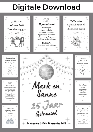 25 Jaar Getrouwd Bonboekje – PDF en Canva Sjabloon
