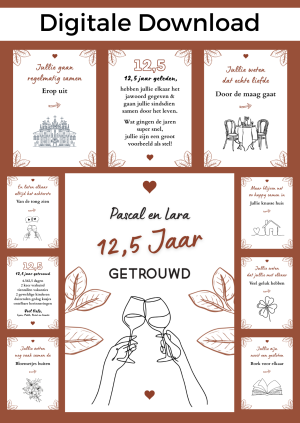 12,5 Jaar Getrouwd Bonboekje – PDF en Canva Sjabloon