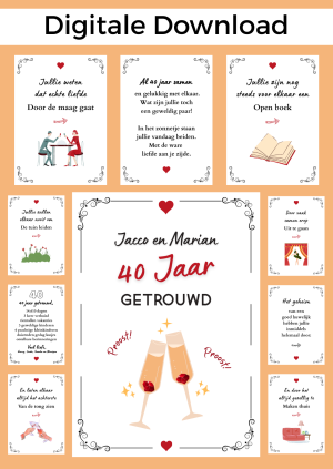 40 Jaar Getrouwd Bonboekje – PDF en Canva Sjabloon