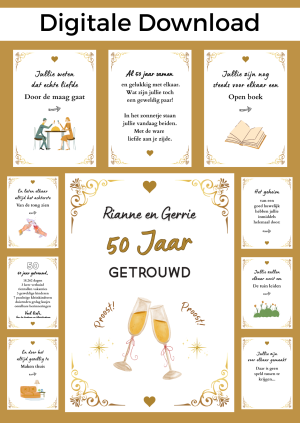 50 Jaar Getrouwd Bonboekje – PDF en Canva Sjabloon