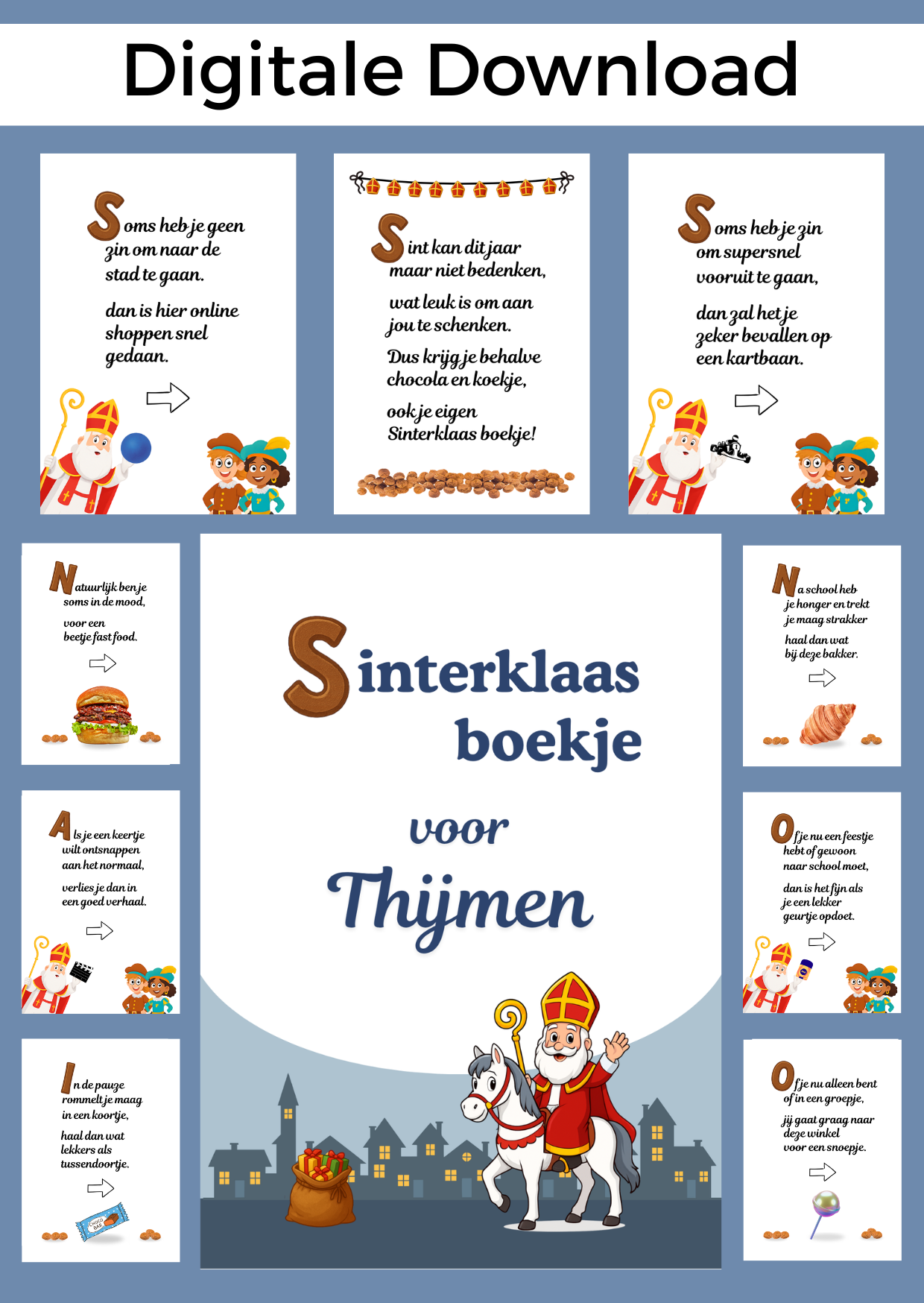 Sinterklaas puber jongen bonboekje is een super originele manier om geld te geven aan een puber op pakjesavond. Een printbaar bestand, wat je zelf kunt uitprinten en in een insteek fotomapje doet samen met cadeaubonnen. Het bestand is bewerkbaar in Canva om te personaliseren.