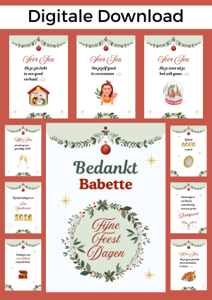 Bedankt Vrouw Kerst Bonboekje – PDF en Canva Sjabloon