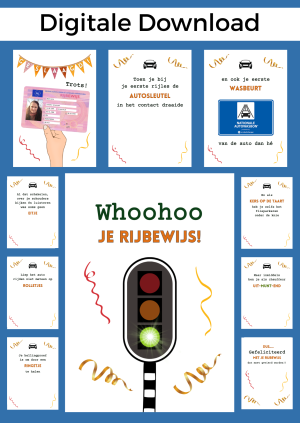 Rijbewijs Geslaagd bonboekje is een super originele manier om iemand geld te geven wanneer het roze papiertje binnen is. Het is een printbaar bestand, wat je zelf kunt uitprinten en in een insteek fotomapje doet samen met cadeaubonnen. Het bestand is bewerkbaar in Canva om te personaliseren.