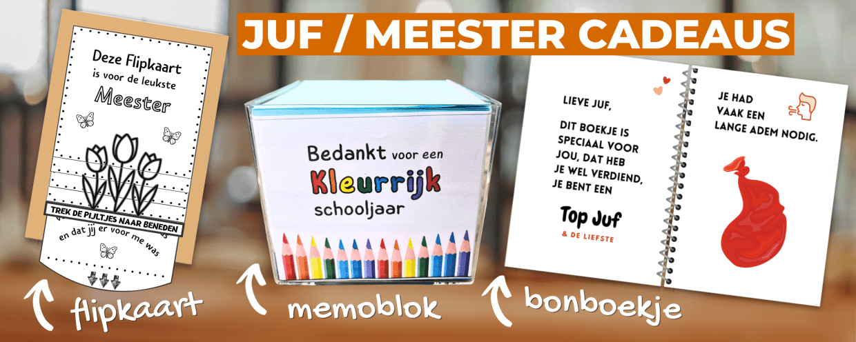 Naar alle juf meester cadeaus