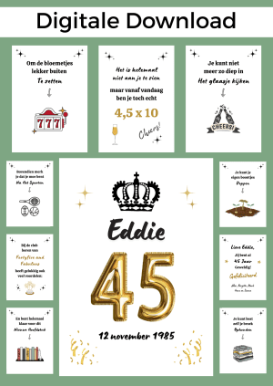 45 Jaar Man Bonboekje - PDF en Canva Sjabloon