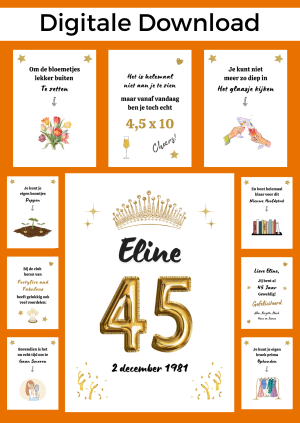 45 Jaar Vrouw Bonboekje - PDF en Canva Sjabloon