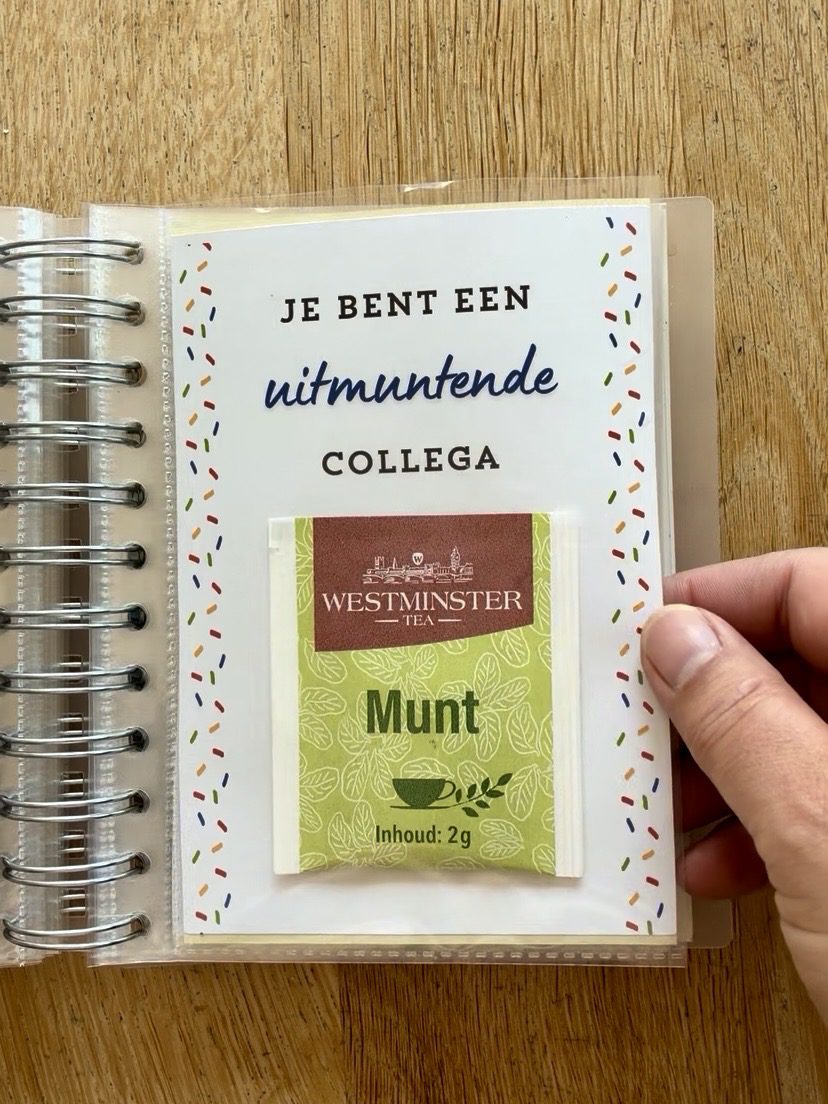Bonboekje voor een collega die jarig is. Een printbaar bestand, wat je zelf kunt uitprinten en in een insteek fotomapje doet samen met cadeaubonnen. Het bestand is bewerkbaar in Canva om te personaliseren.