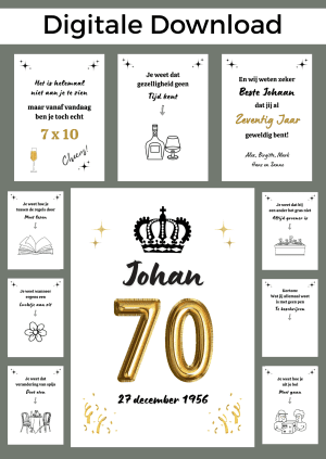 70 Jaar Man Bonboekje – PDF en Canva Sjabloon