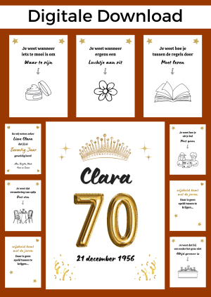 70 Jaar Vrouw Bonboekje – PDF en Canva Sjabloon