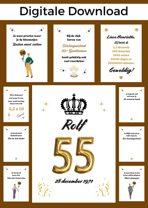 55 Jaar Man Bonboekje – PDF en Canva Sjabloon