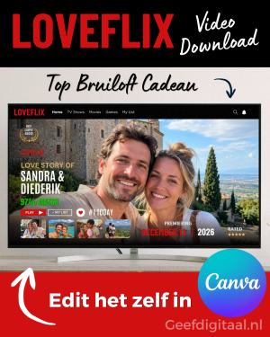 Loveflix Bruiloft – Bewerkbare Canva Video