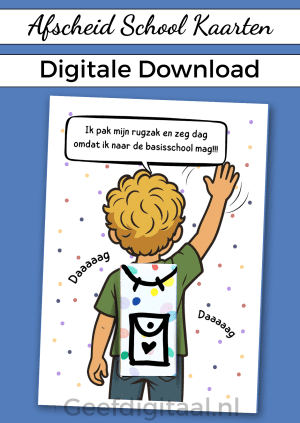 Afscheid School Jongen (12 x) – JPG en PDF Download