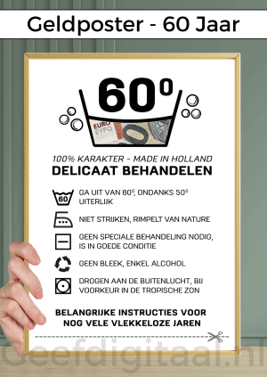 Geldposter 60 jaar – PDF en Canva Sjabloon