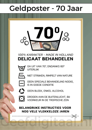 Geldposter 70 jaar – PDF en Canva Sjabloon
