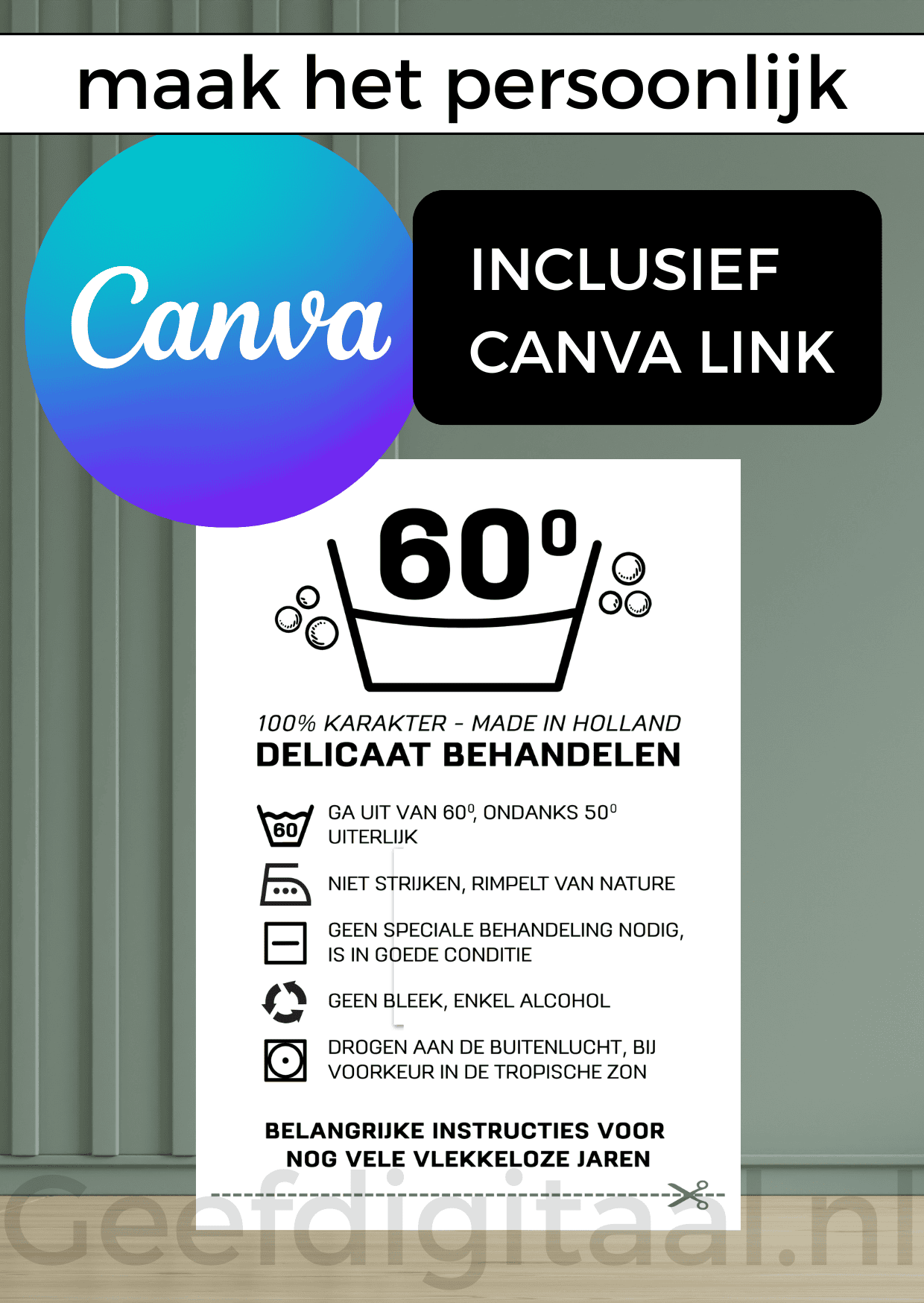 Digitale download voor een A4 poster om op een grappige en originele manier geld te geven aan iemand die 60 jaar wordt.