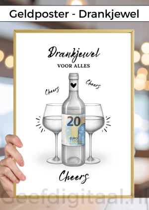 Geldposter Cheers Drankjewel – PDF en Canva Sjabloon