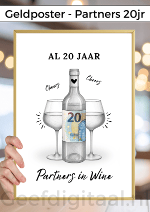 Geldposter Cheers Partners 20jr – PDF en Canva Sjabloon