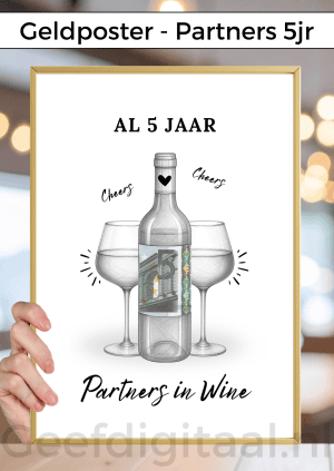 Geldposter Cheers Partners 5jr – PDF en Canva Sjabloon