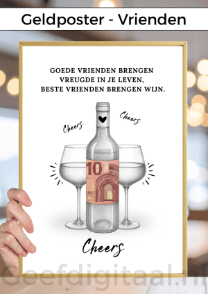 Geldposter Cheers Vrienden – PDF en Canva Sjabloon