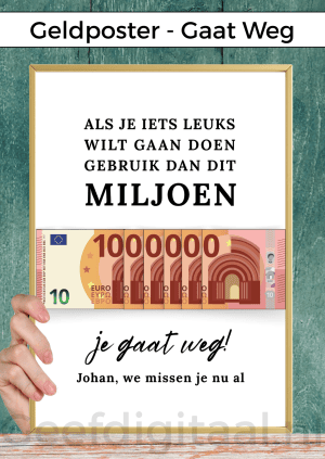 Geldposter Miljoen Gaat Weg – PDF en Canva Sjabloon