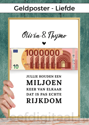Geldposter Miljoen Liefde – PDF en Canva Sjabloon