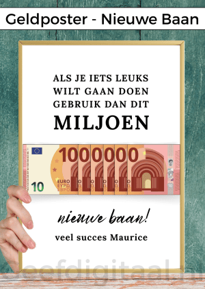 Geldposter Miljoen Nieuwe Baan – PDF en Canva Sjabloon
