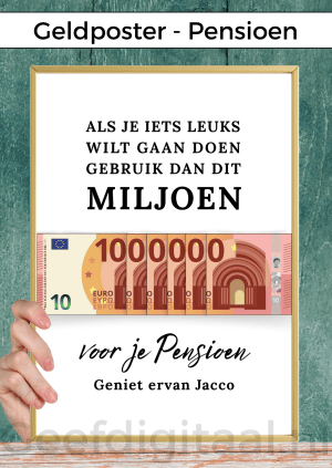 Geldposter Miljoen Pensioen – PDF en Canva Sjabloon