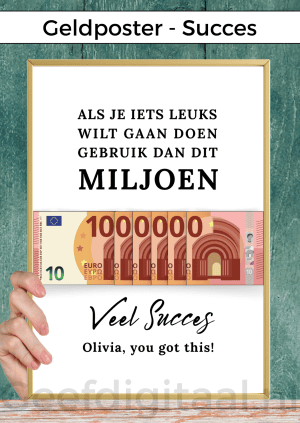 Geldposter Miljoen Succes – PDF en Canva Sjabloon