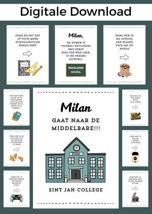 Middelbare School Jongen Bonboekje – PDF en Canva Sjabloon