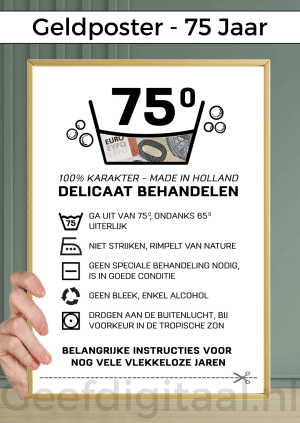 Geldposter 75 jaar – PDF en Canva Sjabloon