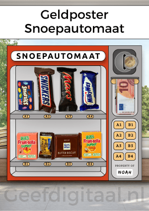 Geldposter Snoepautomaat – PDF en Canva Sjabloon