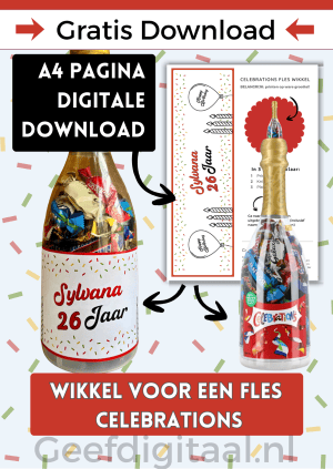 Wikkel (Celebrations Fles) – PDF en Canva Sjabloon