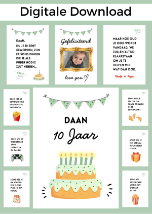 10 Jaar Jongen Jarig Bonboekje – PDF en Canva Sjabloon