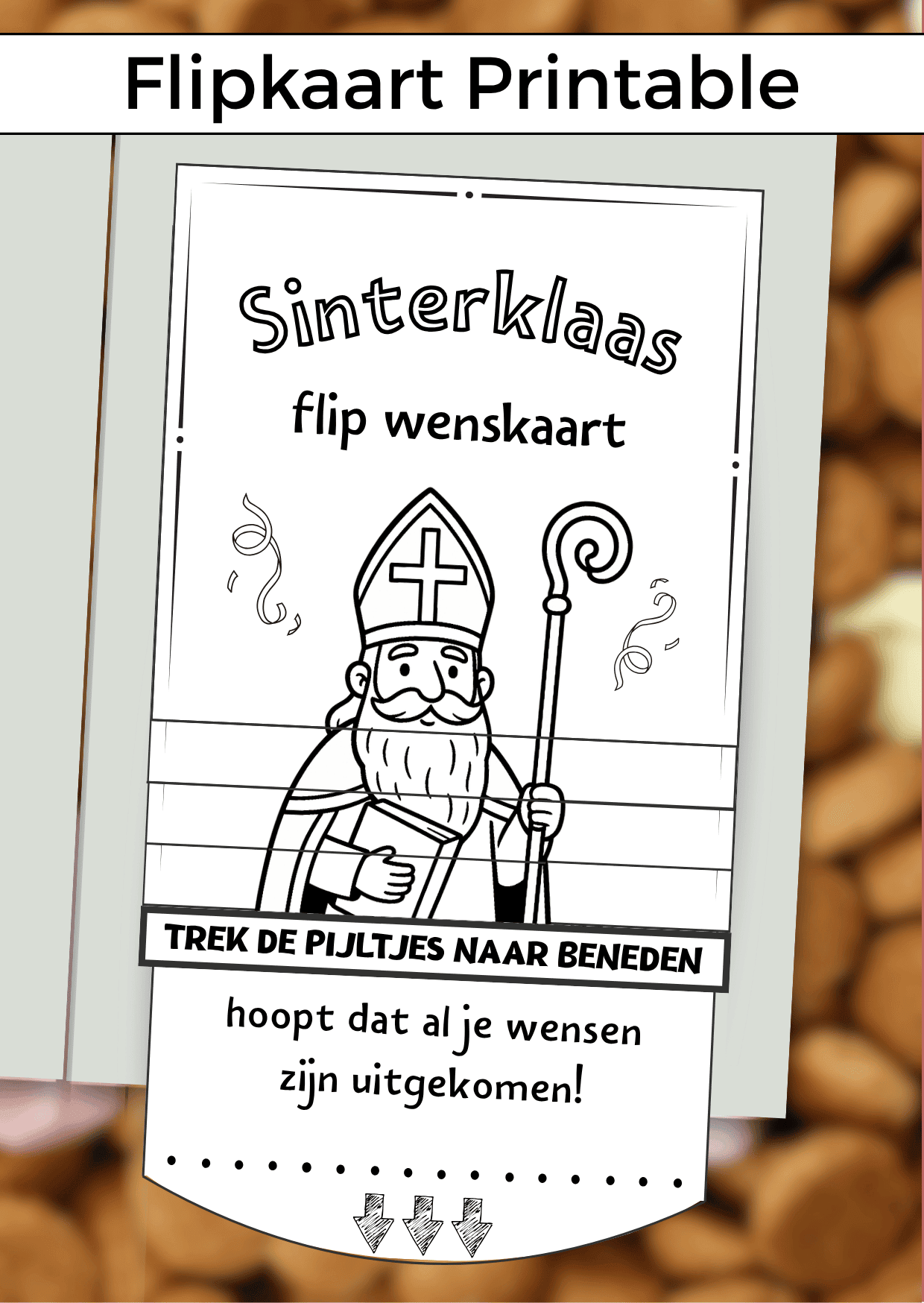 Printable Flipkaart Sinterklaas Jongen. Print de digitale download uit, daarna kun je het zelf uitknippen, vouwen en plakken. Voeg vier cadeaubonnen toe en klaar is je super Sinterklaas cadeau!