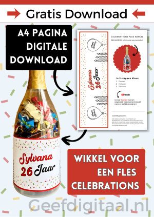 Wikkel (Celebrations Fles) – PDF en Canva Sjabloon